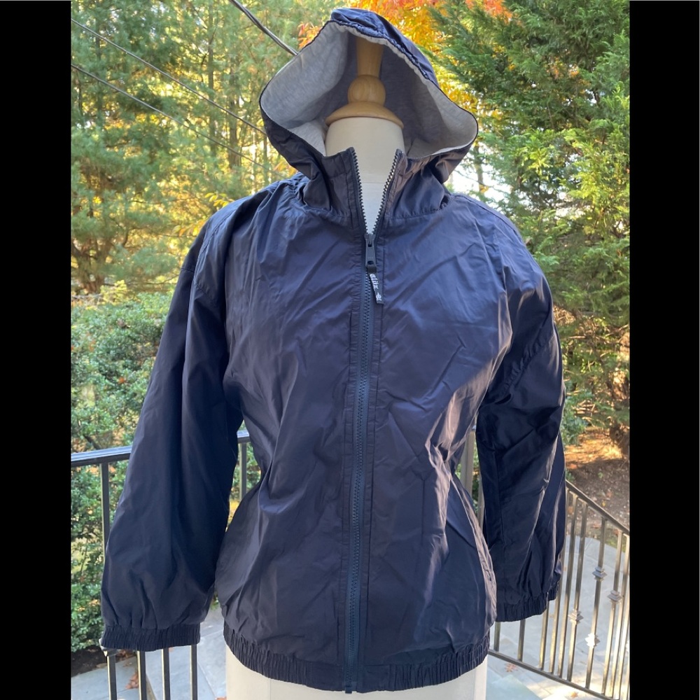 NWOT CLOZ  BLUE RAINCOAT HOODIE ZIP POCKETS YOUTH Extra LARGE XL LINED